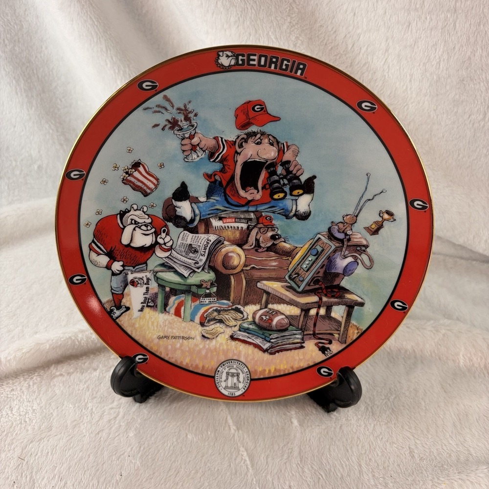 Vtg 90s Danbury Mint Ultimate Fan Plate Gary Patterson UGA Bulldogs #B5199 EVC